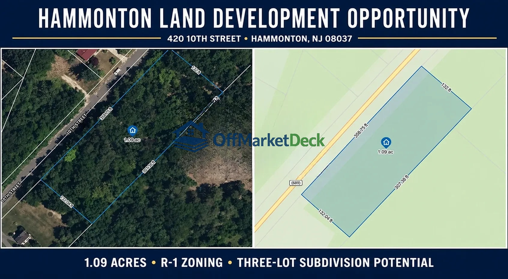 Off-market land in Hammonton, New Jersey — 1.09 acres, $260,000 — photo 2 of 3