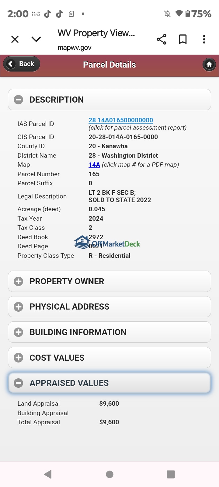 Off-market land in Alum Creek, West Virginia — 0.17 acres, $18,000 — photo 2 of 4