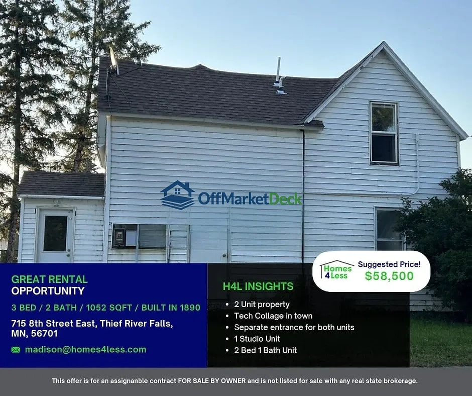 Off-market house in Thief River Falls, Minnesota — 3 beds, 2 baths, $58,500 — photo 2 of 3