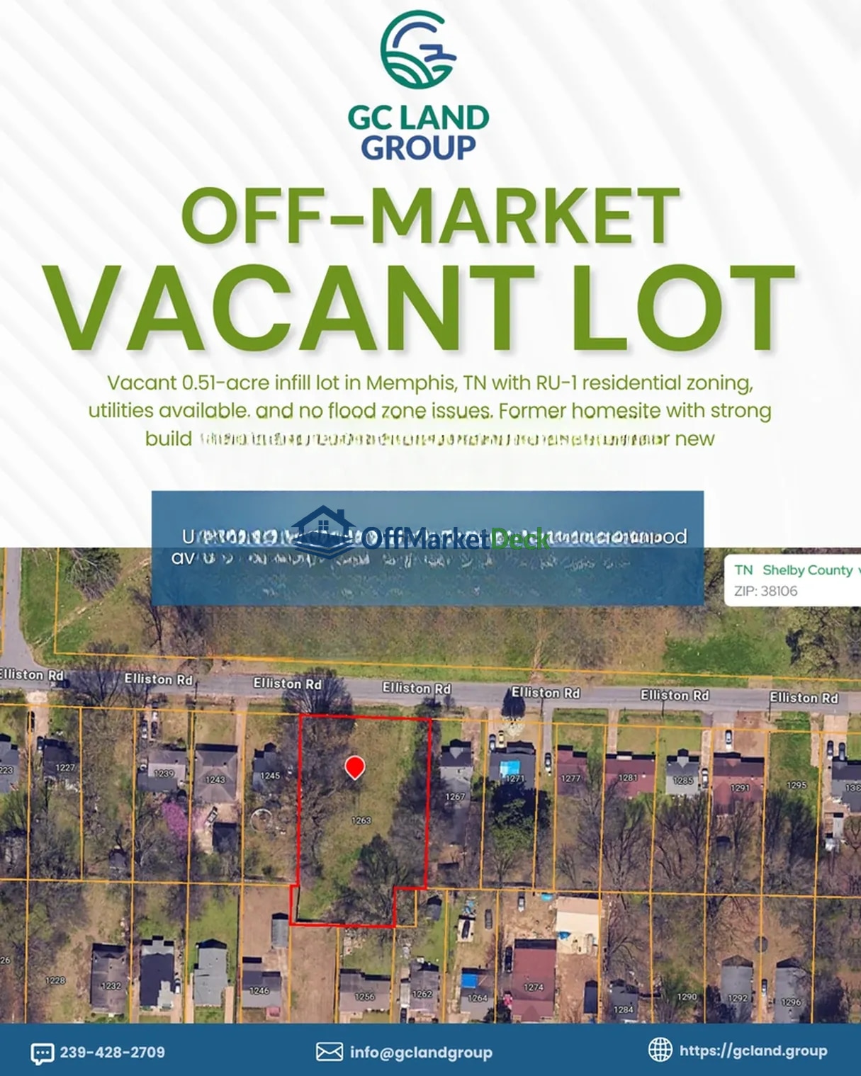 Off-market land in Memphis, Tennessee — 0.51 acres, $16,000