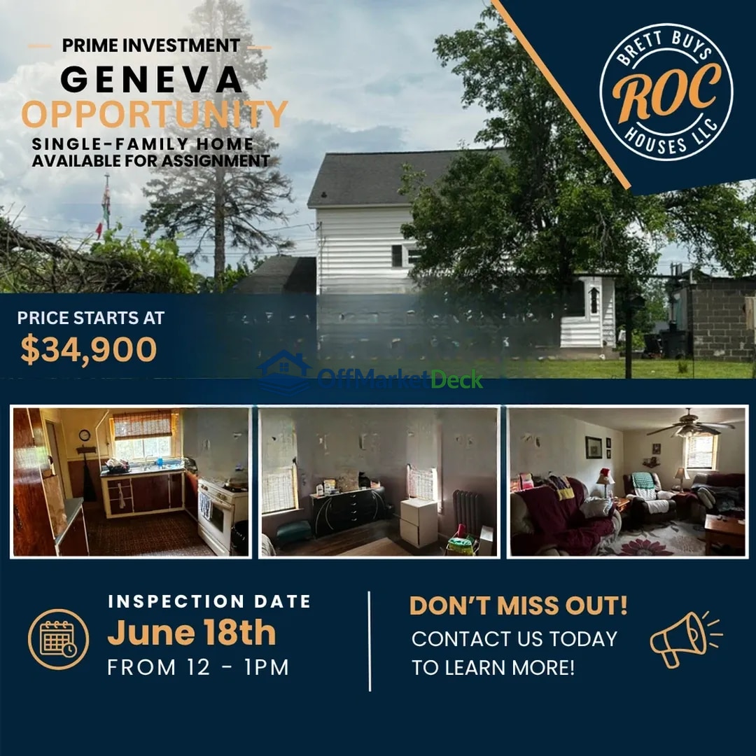 Off-market house in Geneva, New York — 3 beds, 1 bath, $34,900